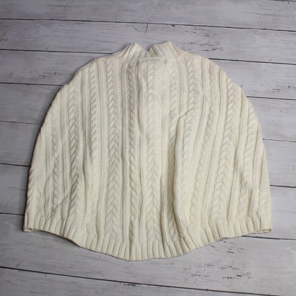 Maggie & Zoe Girl's Cable Knit Sweater Poncho Cape Size M 5 6 Ivory - Picture 7 of 7